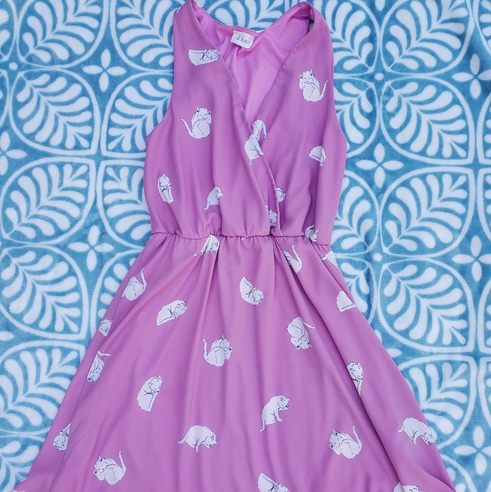 Le Kate pink cat dress sz M